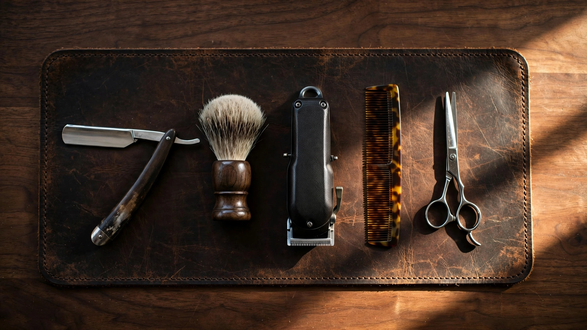 Straight razors and tools on the strop