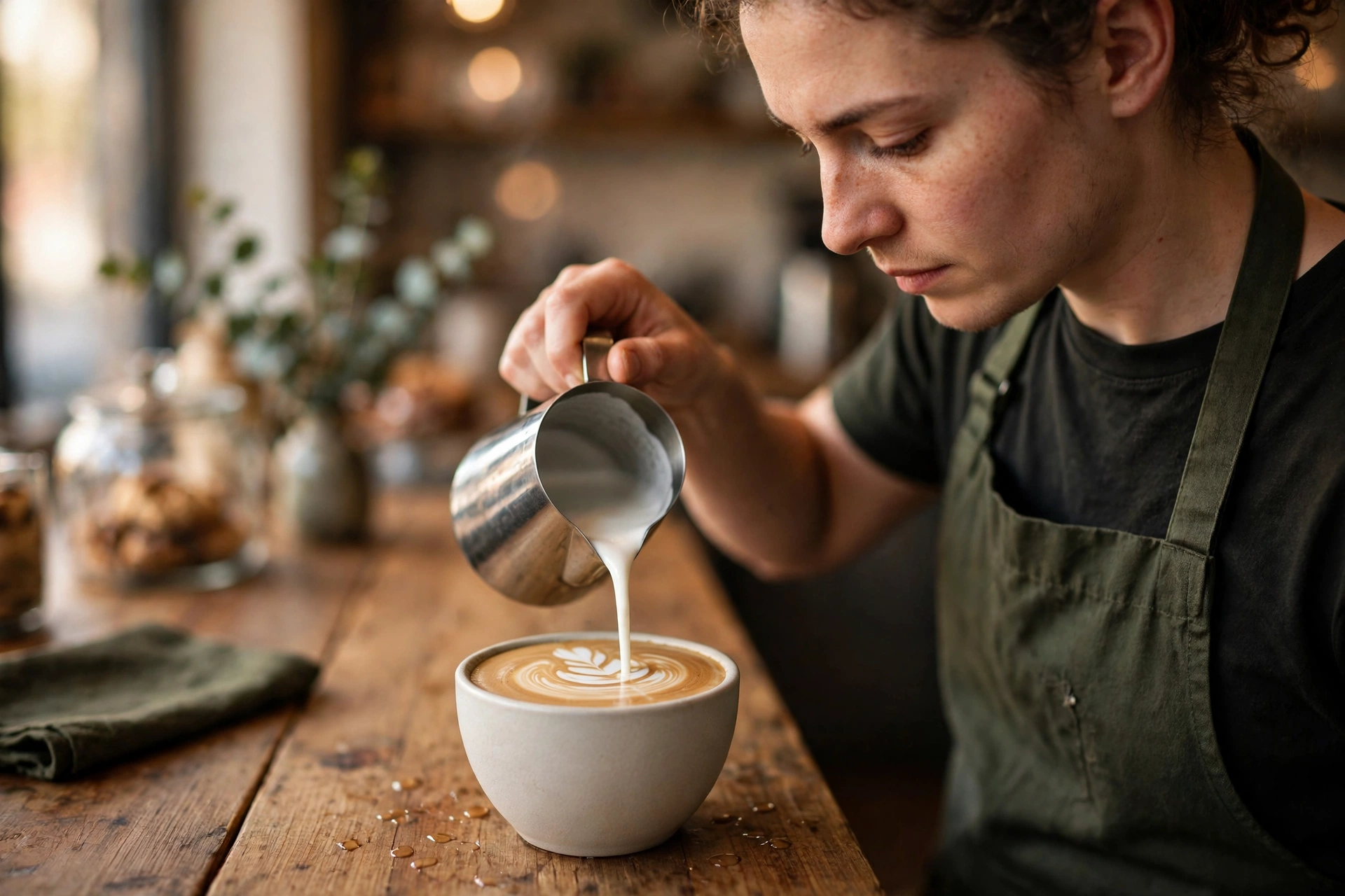 Latte art at Rose and Rye