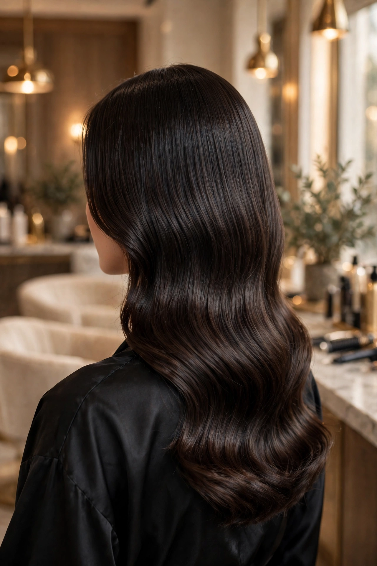 Sleek glossy blowout finished at Opal and Oak
