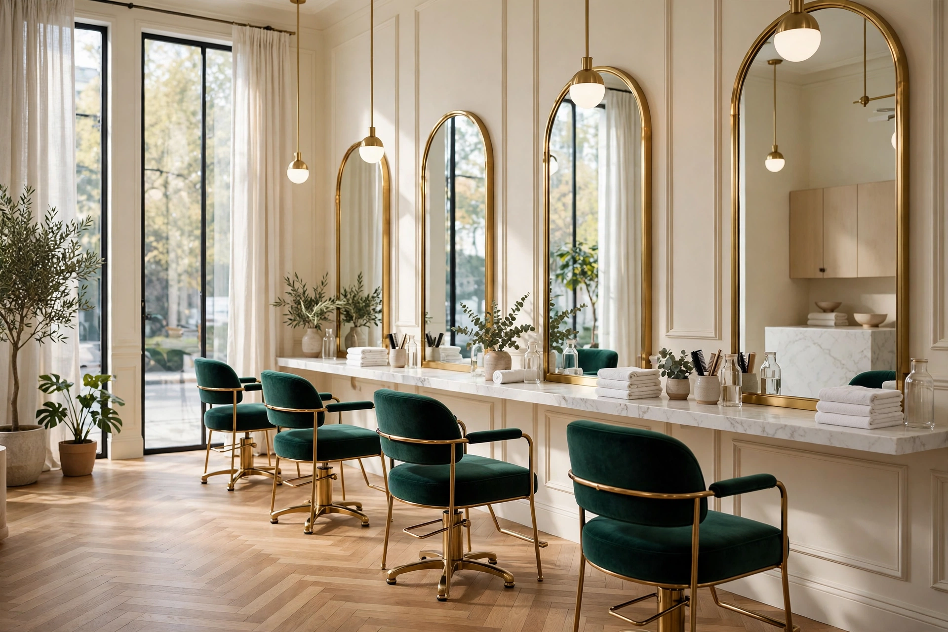 Elegant interior of Ellis and Co hair salon