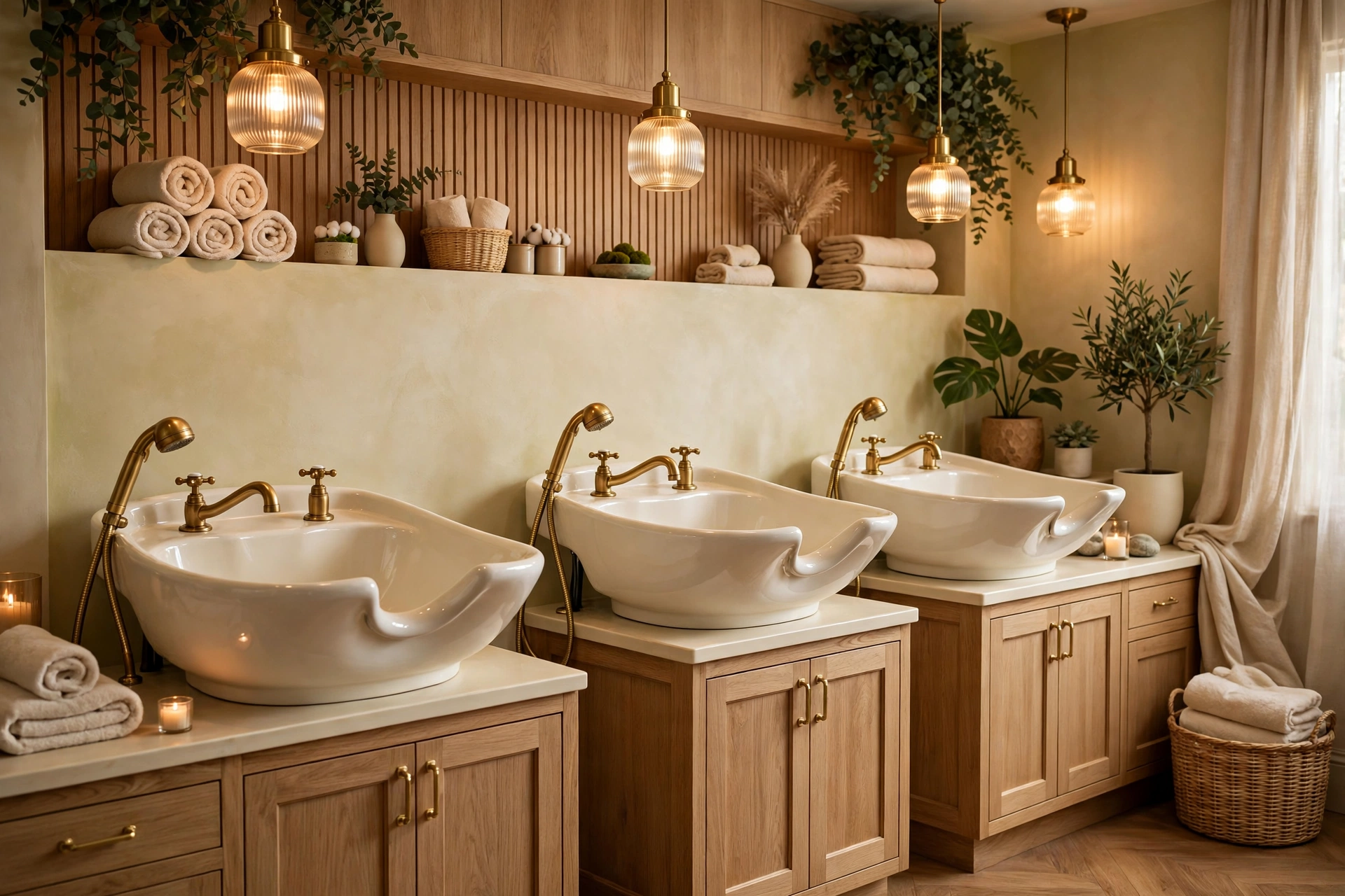 Luxury backwash area at Ellis and Co salon