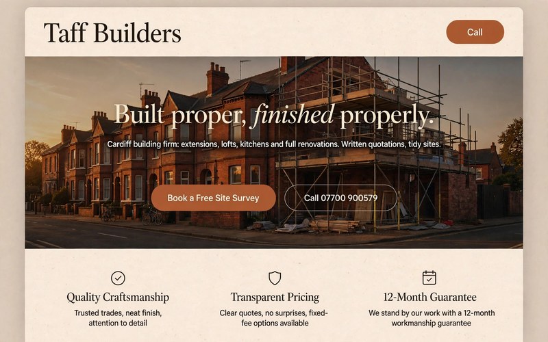 Taff Builders template preview