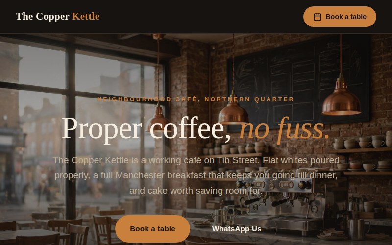The Copper Kettle template preview