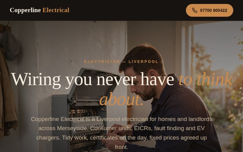 Copperline Electrical template preview