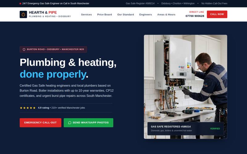 Hearth & Pipe template preview