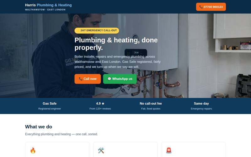 Harris Plumbing & Heating template preview