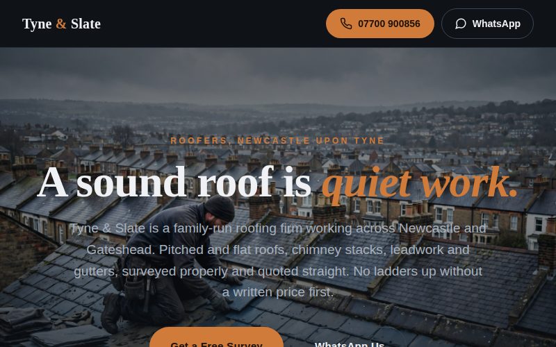 Tyne & Slate Roofing template preview