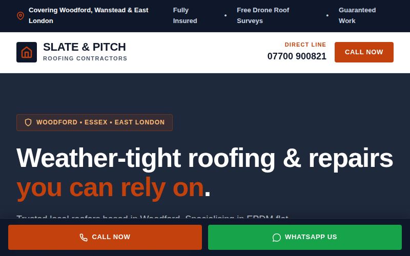 Slate and Pitch Roofing template preview
