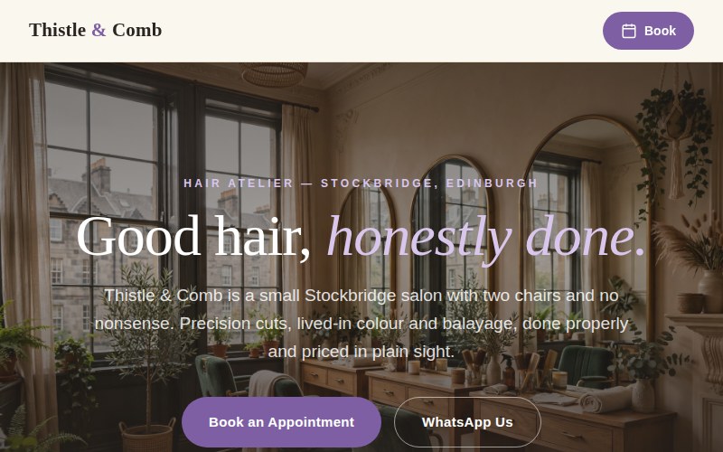 Thistle & Comb template preview