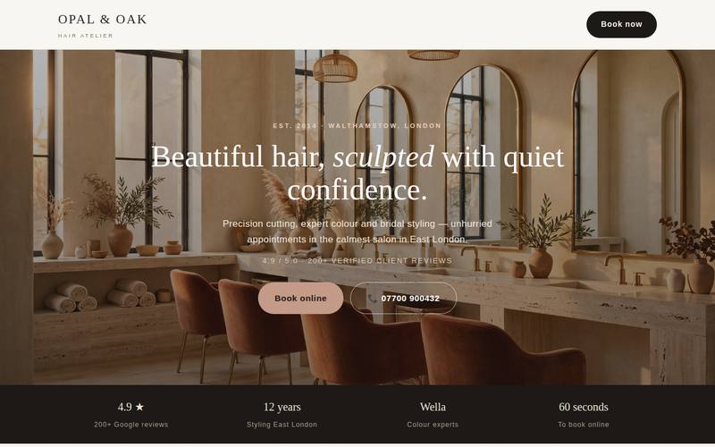 Opal & Oak Atelier template preview